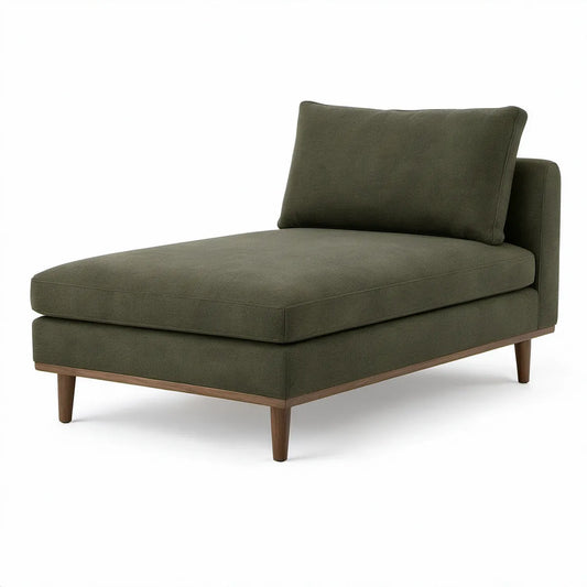 Chaiselongue rechts, 145 x 90 x 82 cm, Polyester Olivgrün
