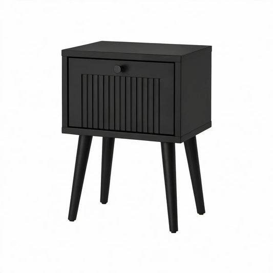 Nachttisch mit Schublade, Schwarz, 40 x 35 x 60 cm
